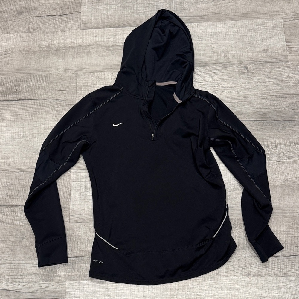 Nike Women's Dark Hoodie with White Accents